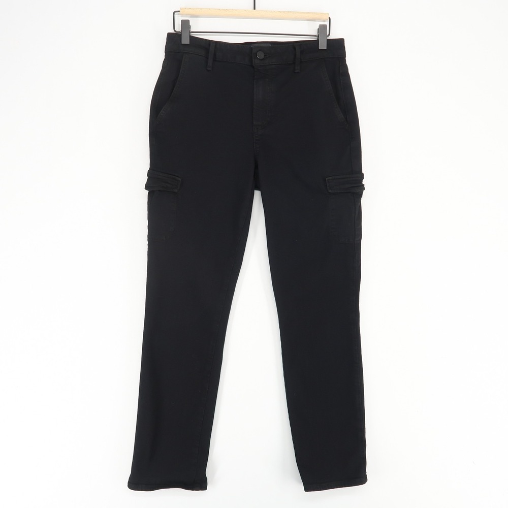 Paige Mayslie Cargo Pants Womens 28 Black Shadow Straight Leg Utility‎